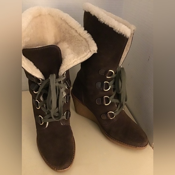 Cole Haan women brown suede waterproof boots US 7 - Picture 1 of 12